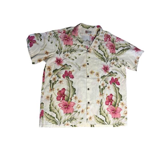 The Hawaiian Original Men’s Button up Aloha Floral Design Shirt Sz XXXL White - Picture 1 of 8